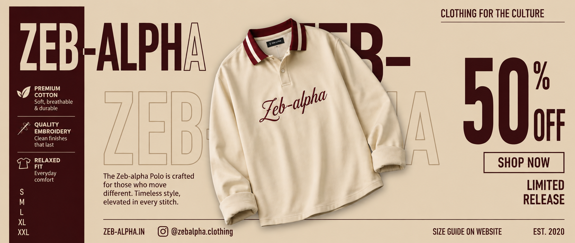 Zebalpha Limited Release 50% Off - Clothing For The Culture